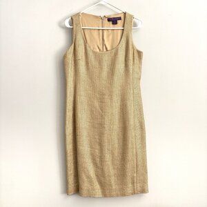 Ralph Lauren Collection Purple Label Gold Sleeveless Sheath Dress Women’s 10